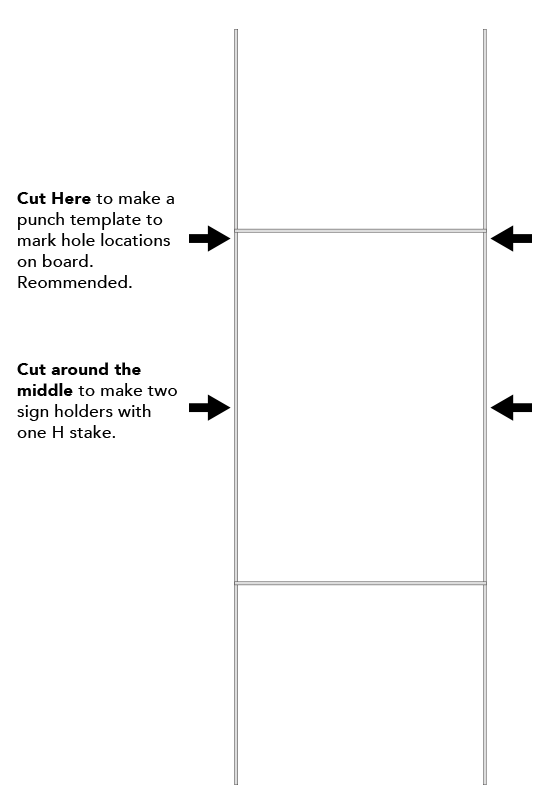 Cut H Stake as shown here.