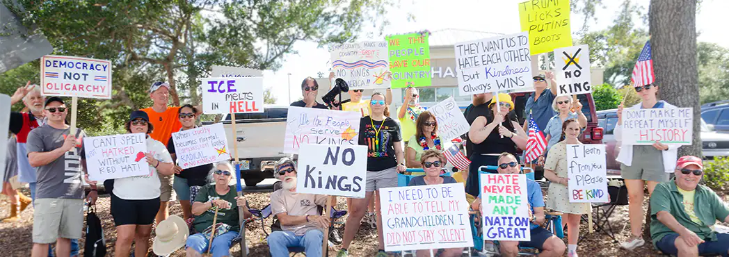 Some Signs of No Kings Rally, Brandon, Florida