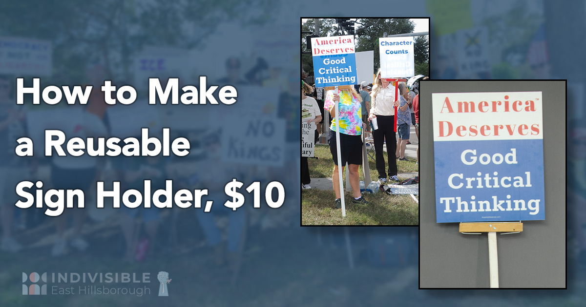 How to make a reusable sign holder, $10